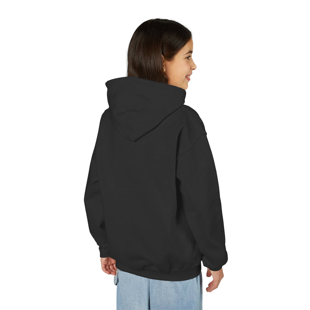Youth Hoodie with Small Cross Chest Logo — Christian Kids Sweatshirt