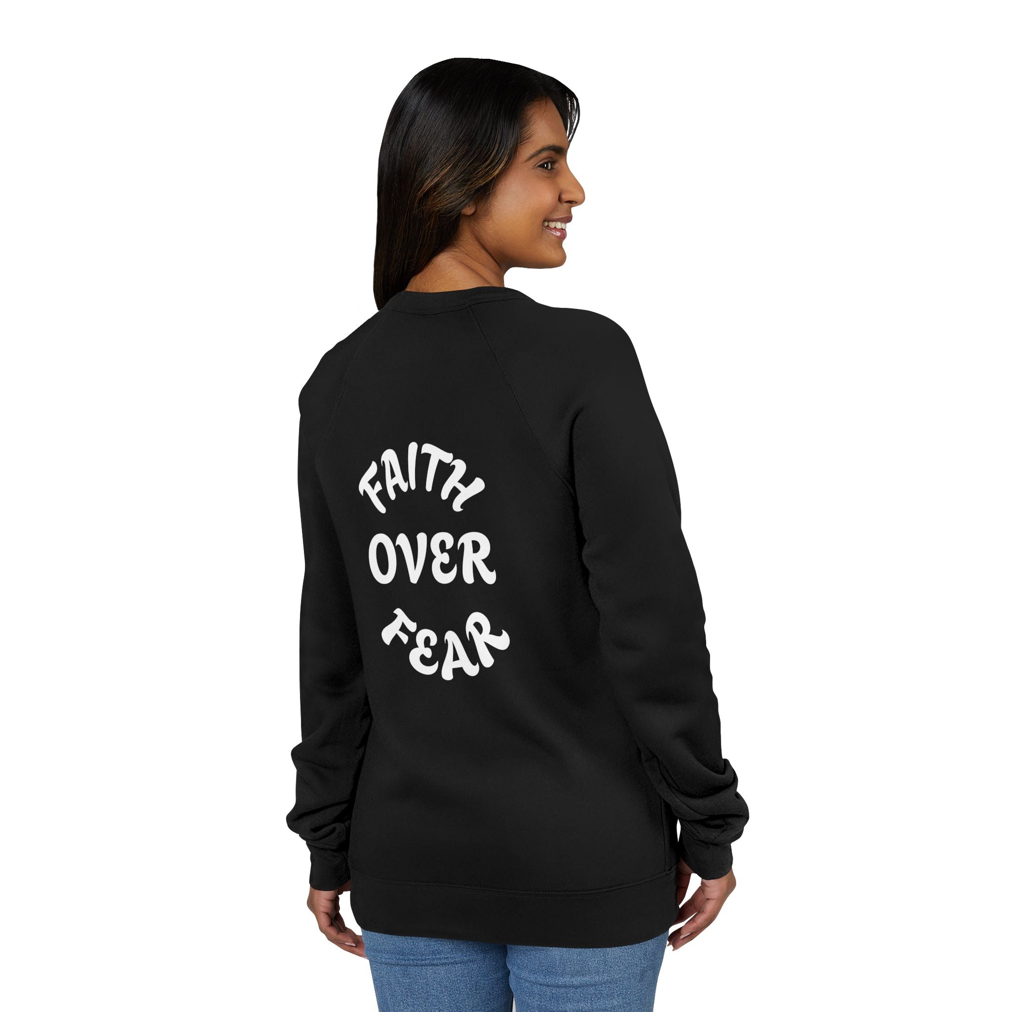 Faith-Inspired Raglan Sweatshirt — Bold "Faith" Design