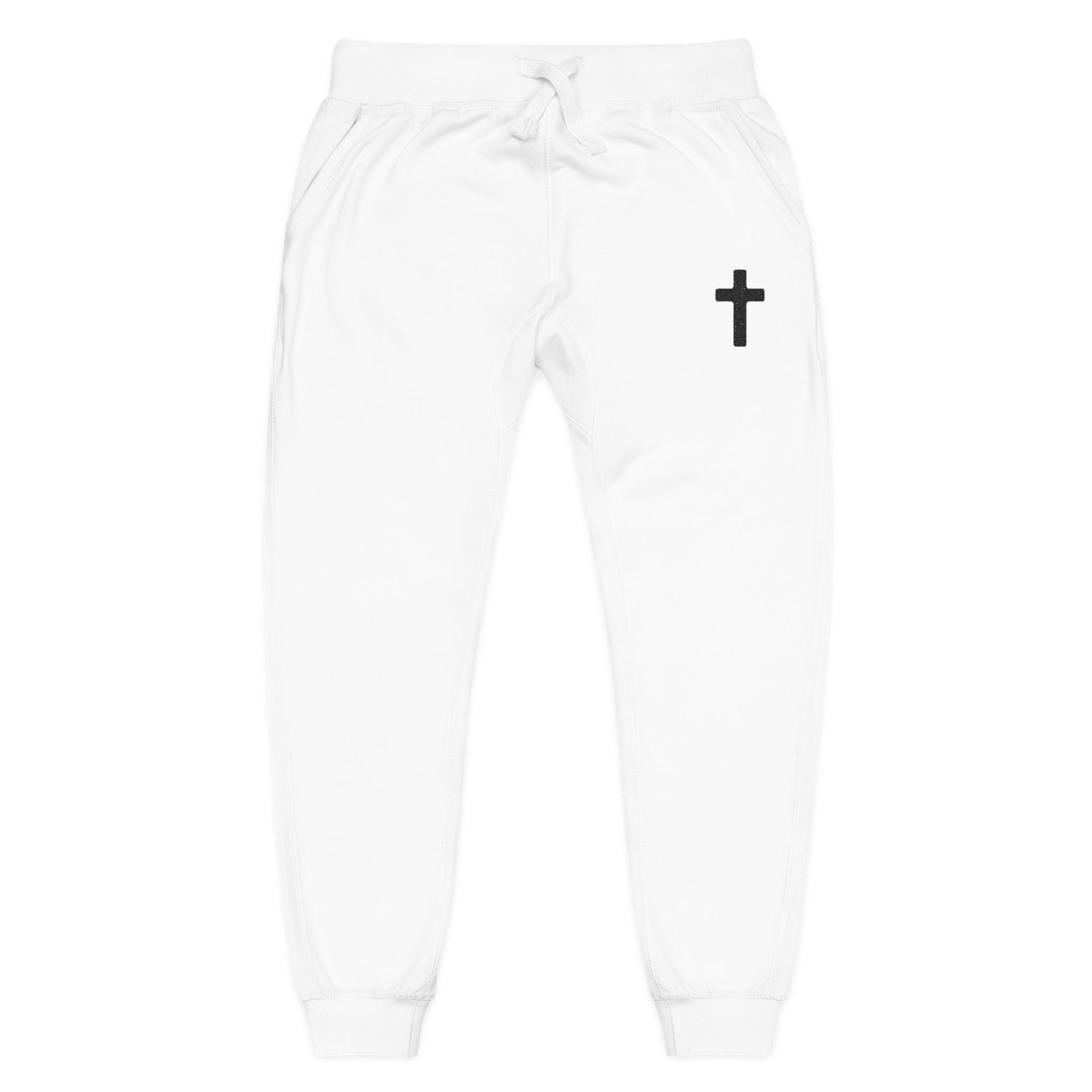 Faith-Inspired Embroidered Fleece Sweatpants