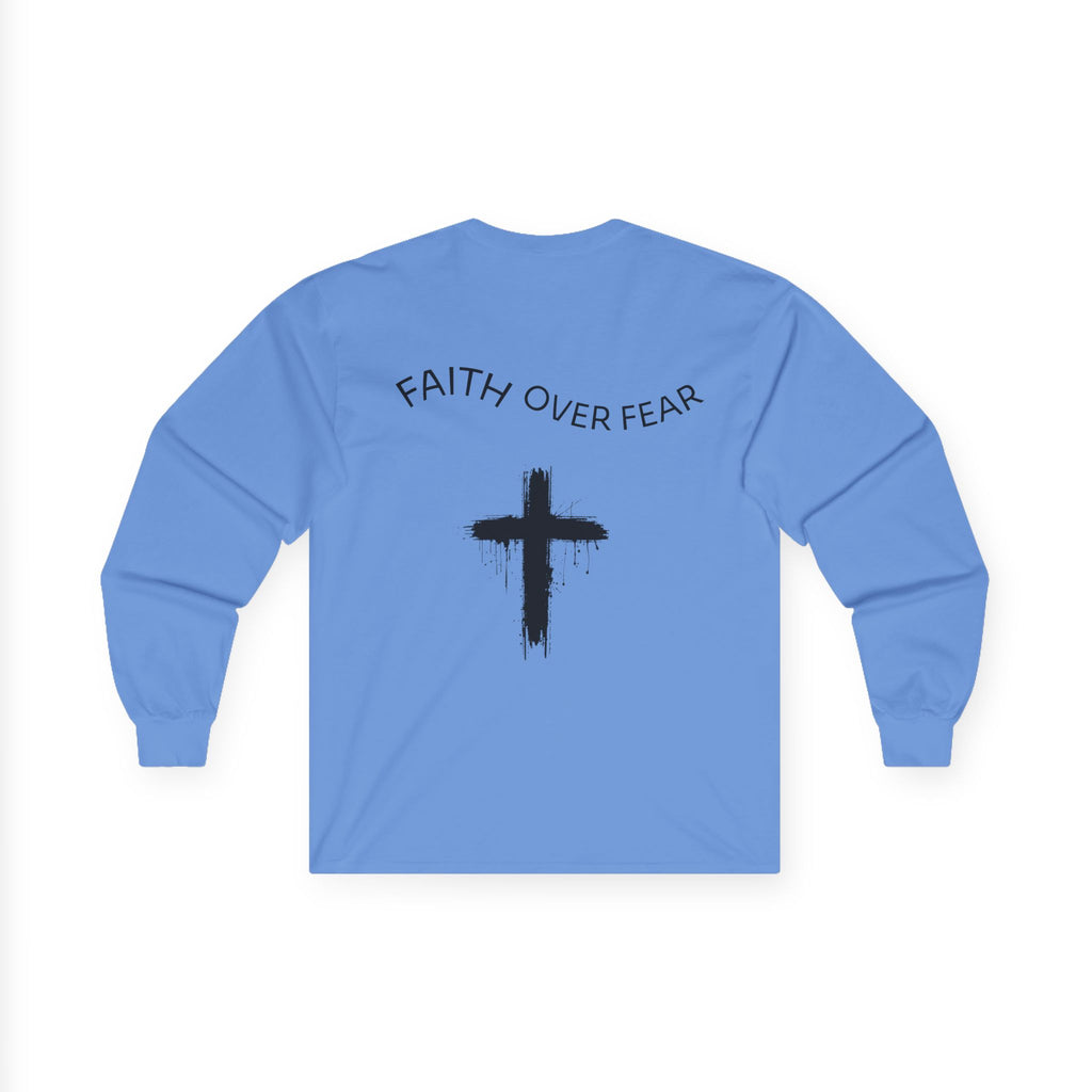 Long Sleeve Tee — Faith Over Fear Cross Graphic