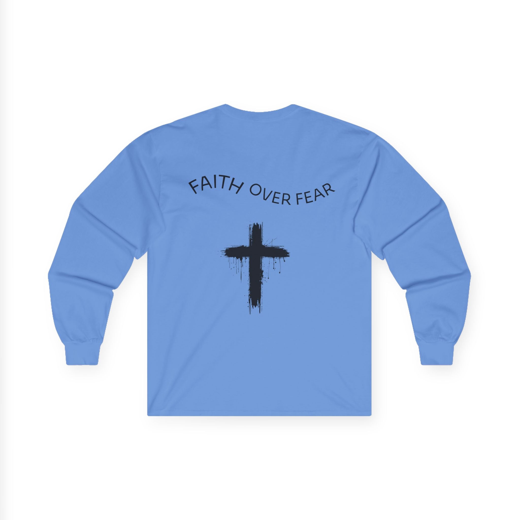 Long Sleeve Tee — Faith Over Fear Cross Graphic