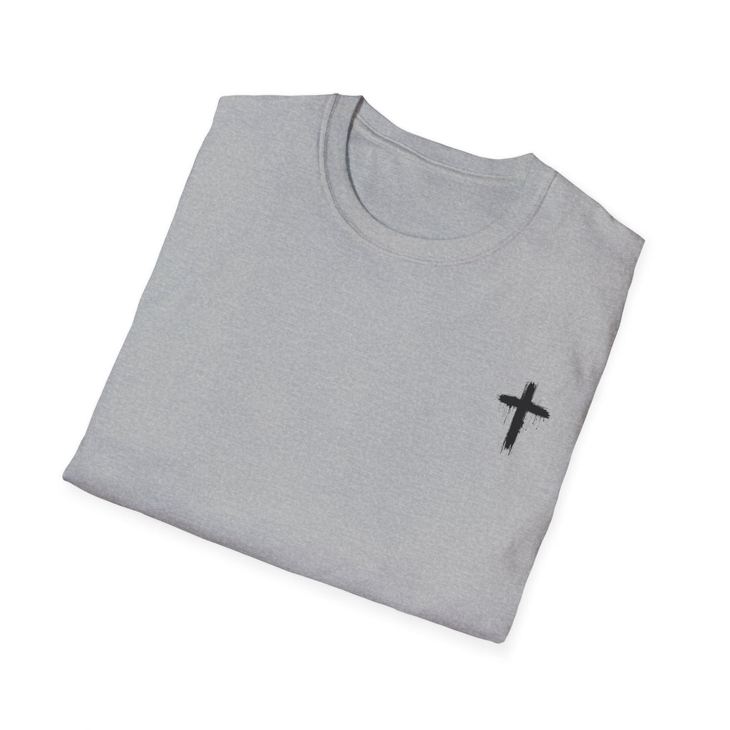 Minimal Cross T‑Shirt — Small Chest Cross Christian Tee