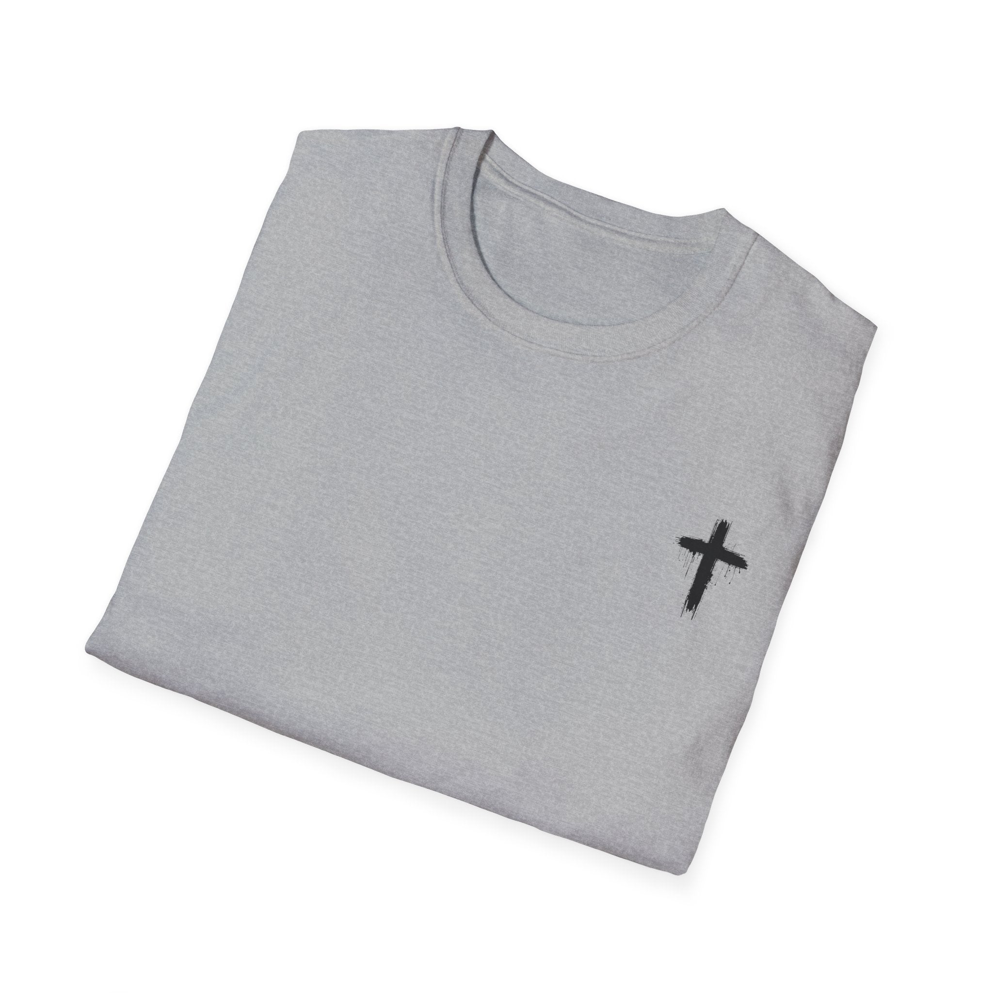 Minimal Cross T‑Shirt — Small Chest Cross Christian Tee