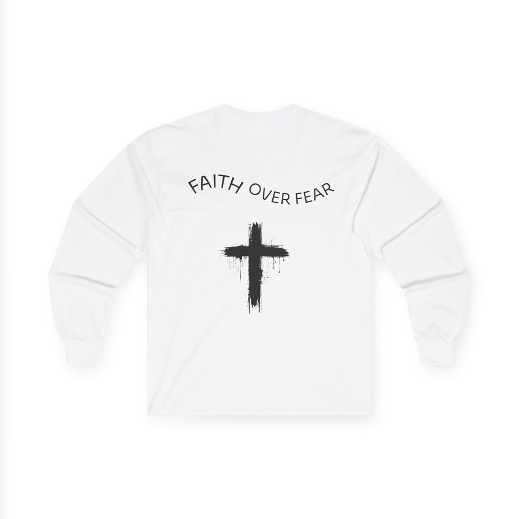 Long Sleeve Tee — Faith Over Fear Cross Graphic