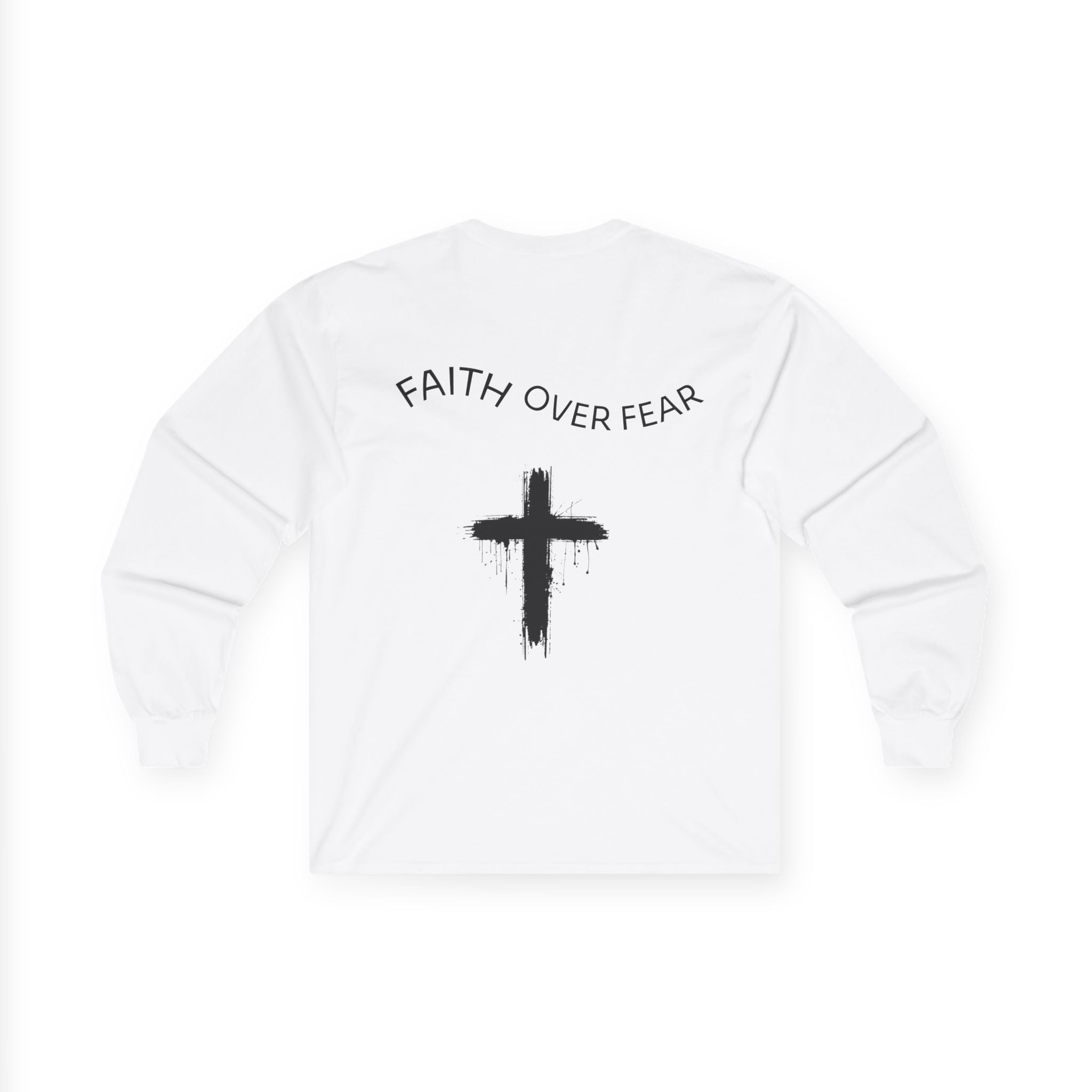 Long Sleeve Tee — Faith Over Fear Cross Graphic