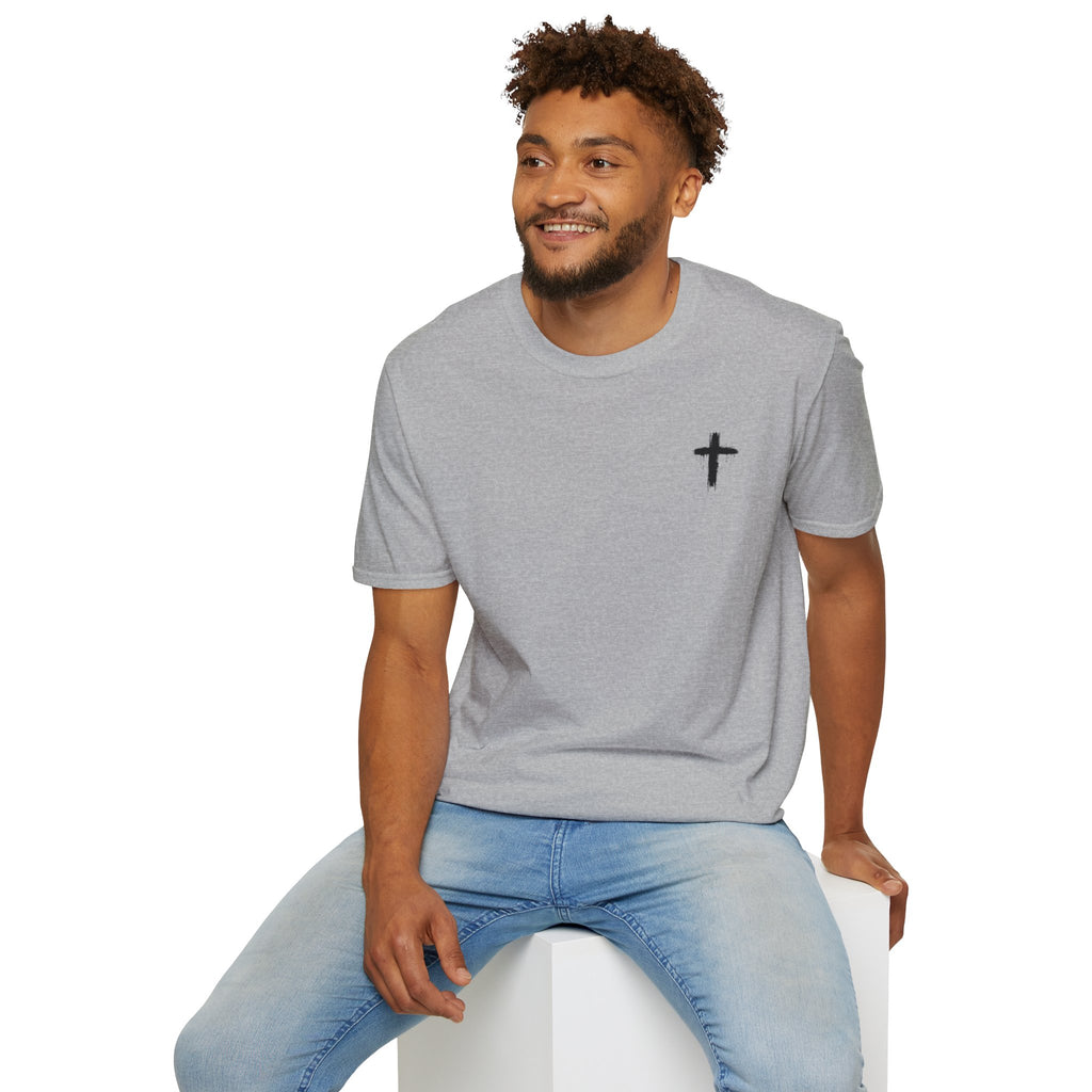 Minimal Cross T‑Shirt — Small Chest Cross Christian Tee