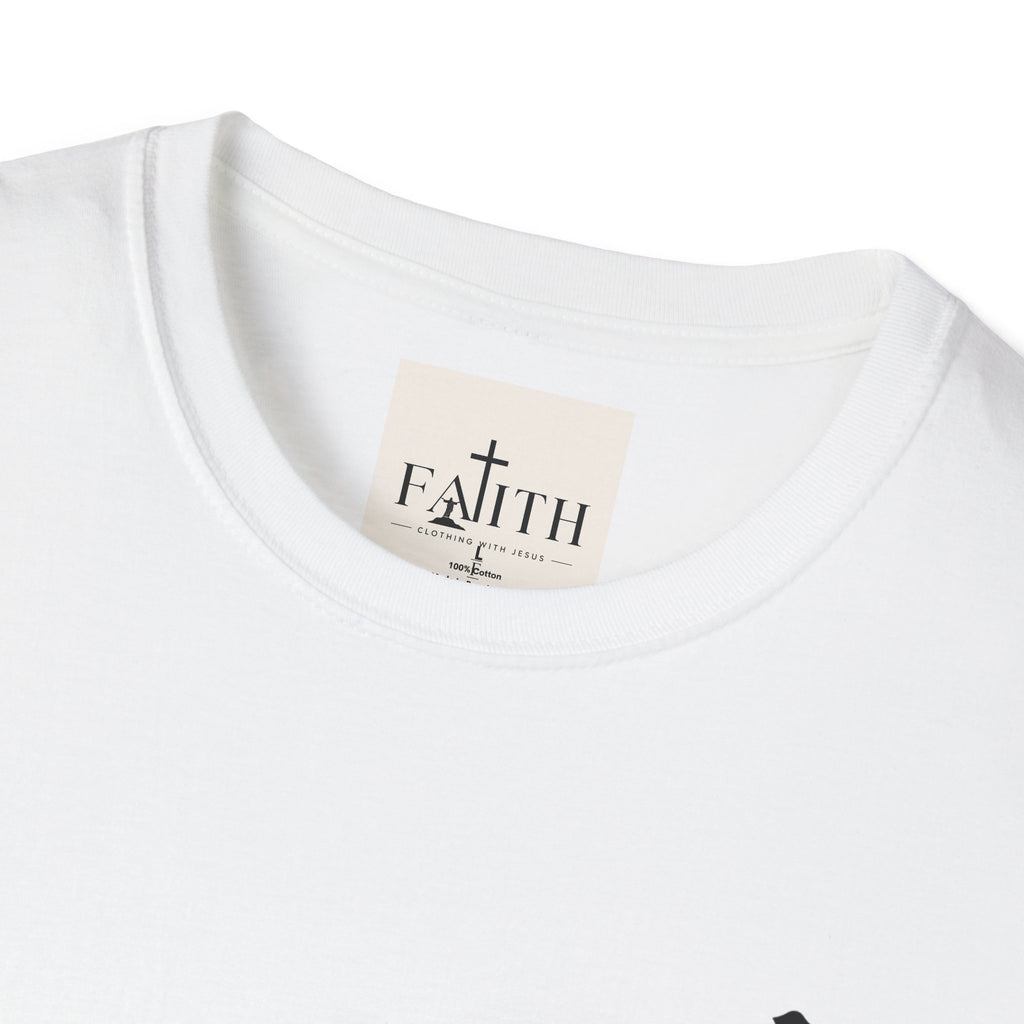 T-Shirt — Small Black Cross Chest Tee | Minimal Christian Faith Shirt