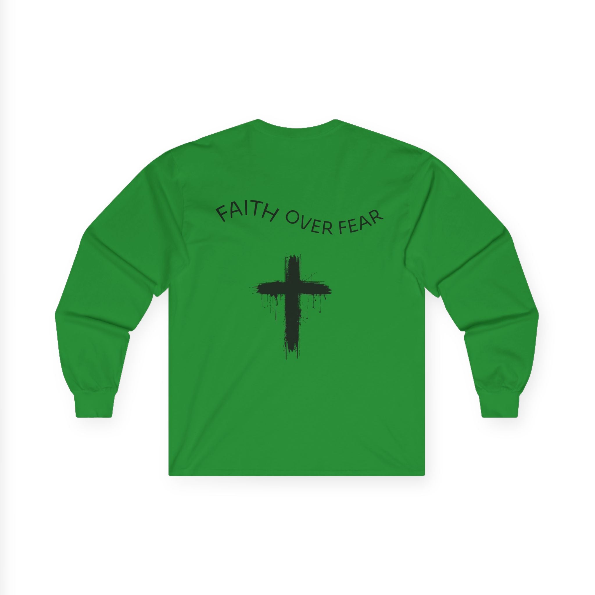 Long Sleeve Tee — Faith Over Fear Cross Graphic