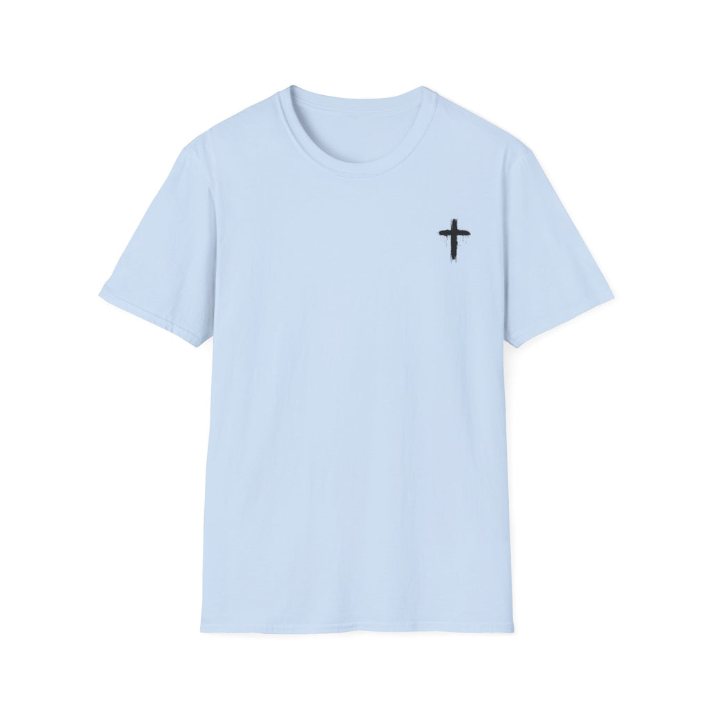 Minimal Cross T‑Shirt — Small Chest Cross Christian Tee