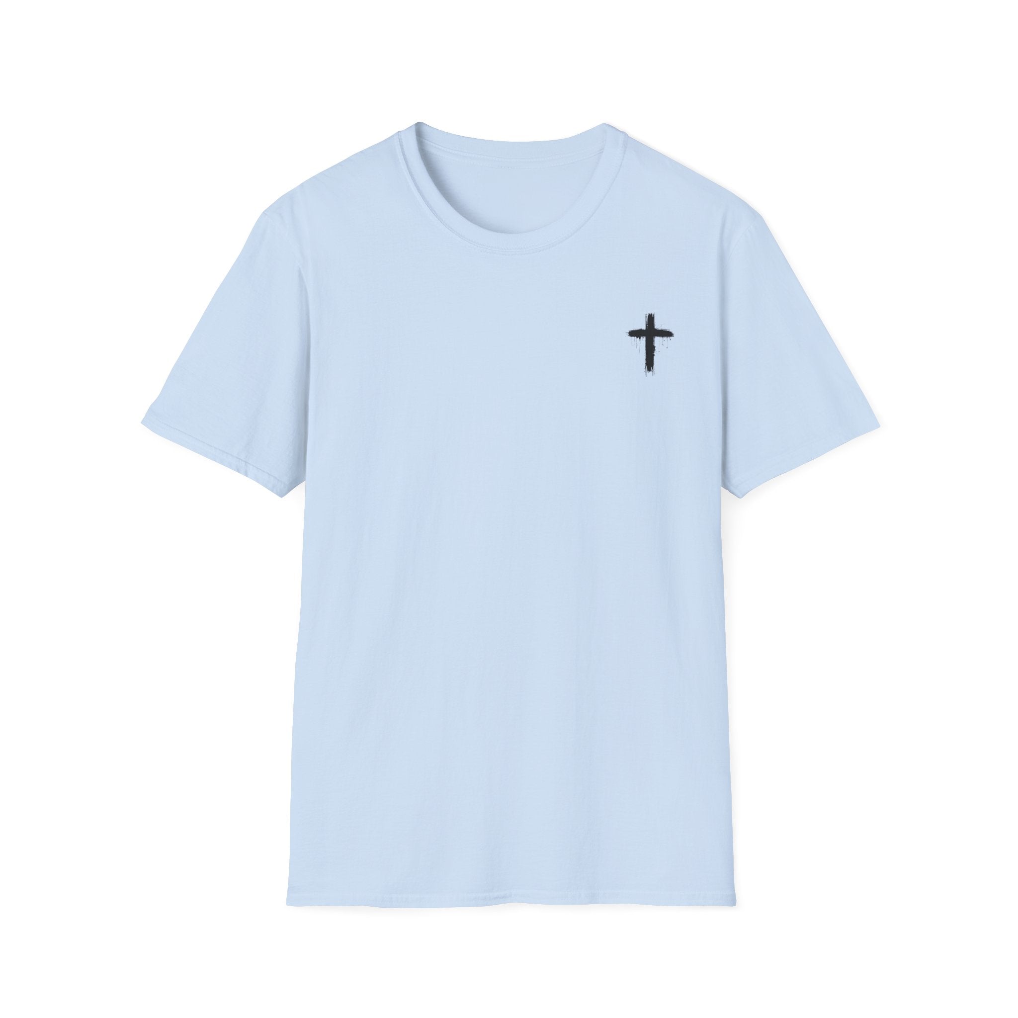 Minimal Cross T‑Shirt — Small Chest Cross Christian Tee