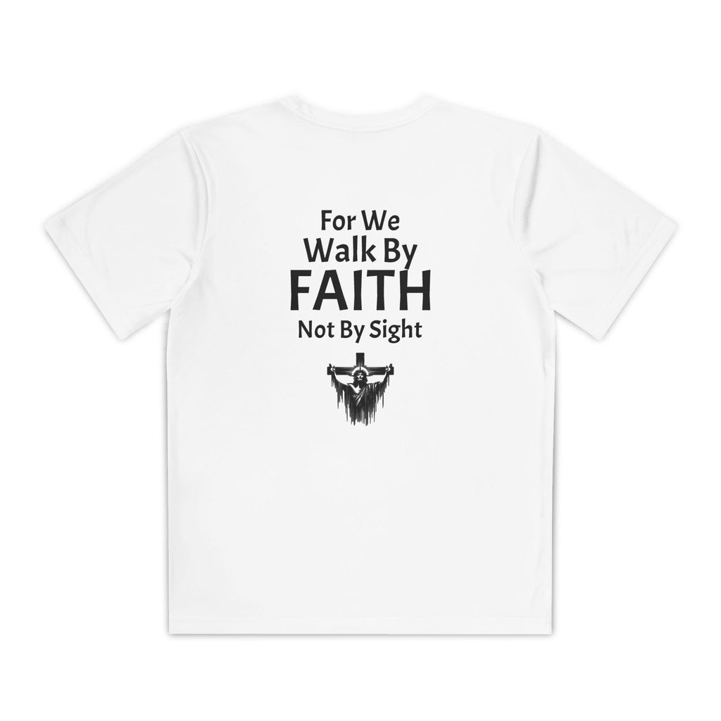 Walk By Faith Youth Tee — Christian Youth T-Shirt (For We Walk By Faith, Not By Sight)