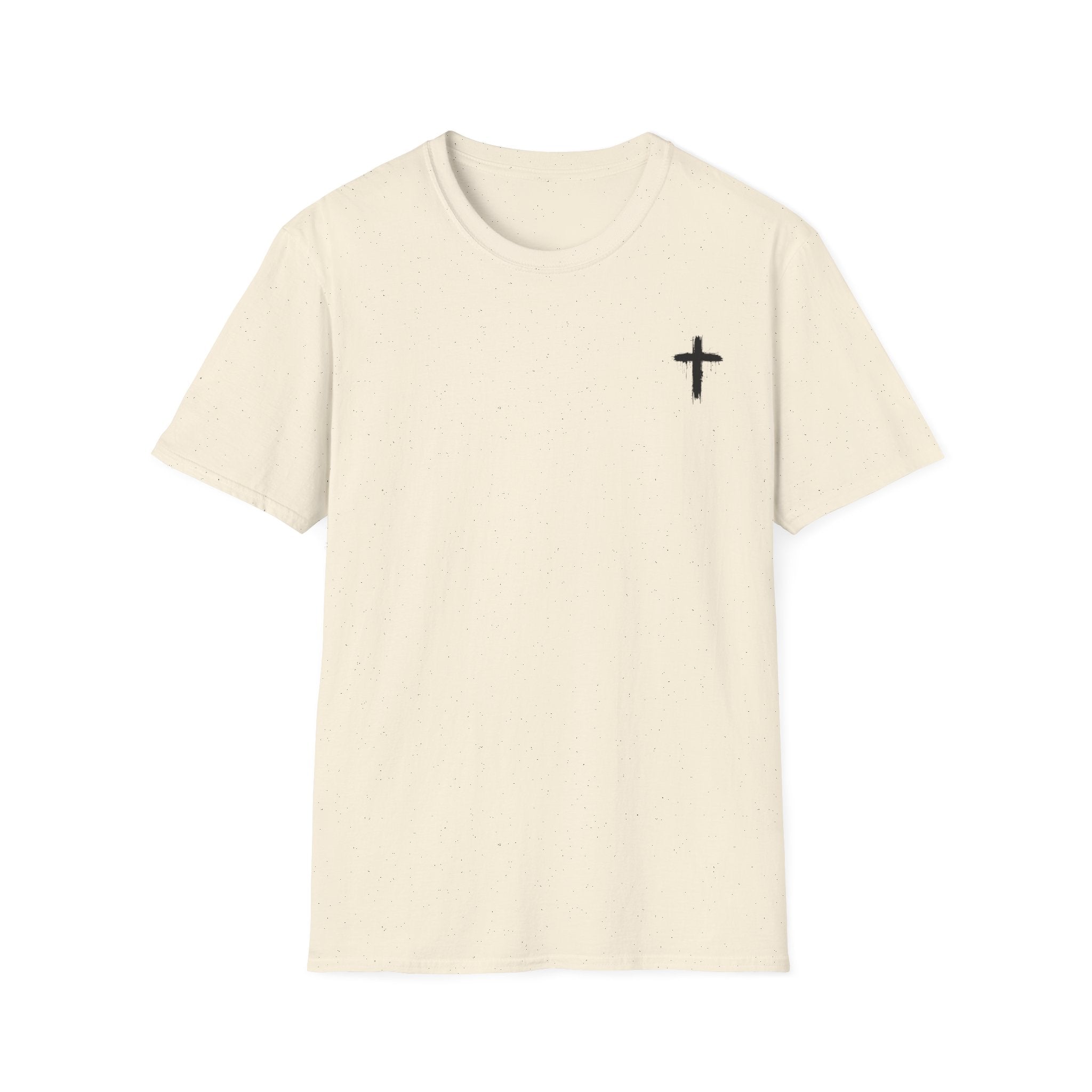 Minimal Cross T‑Shirt — Small Chest Cross Christian Tee