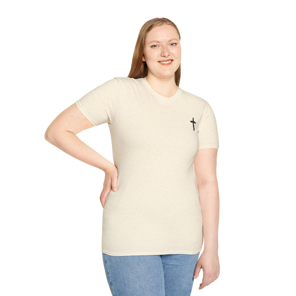 Minimal Cross T‑Shirt — Small Chest Cross Christian Tee
