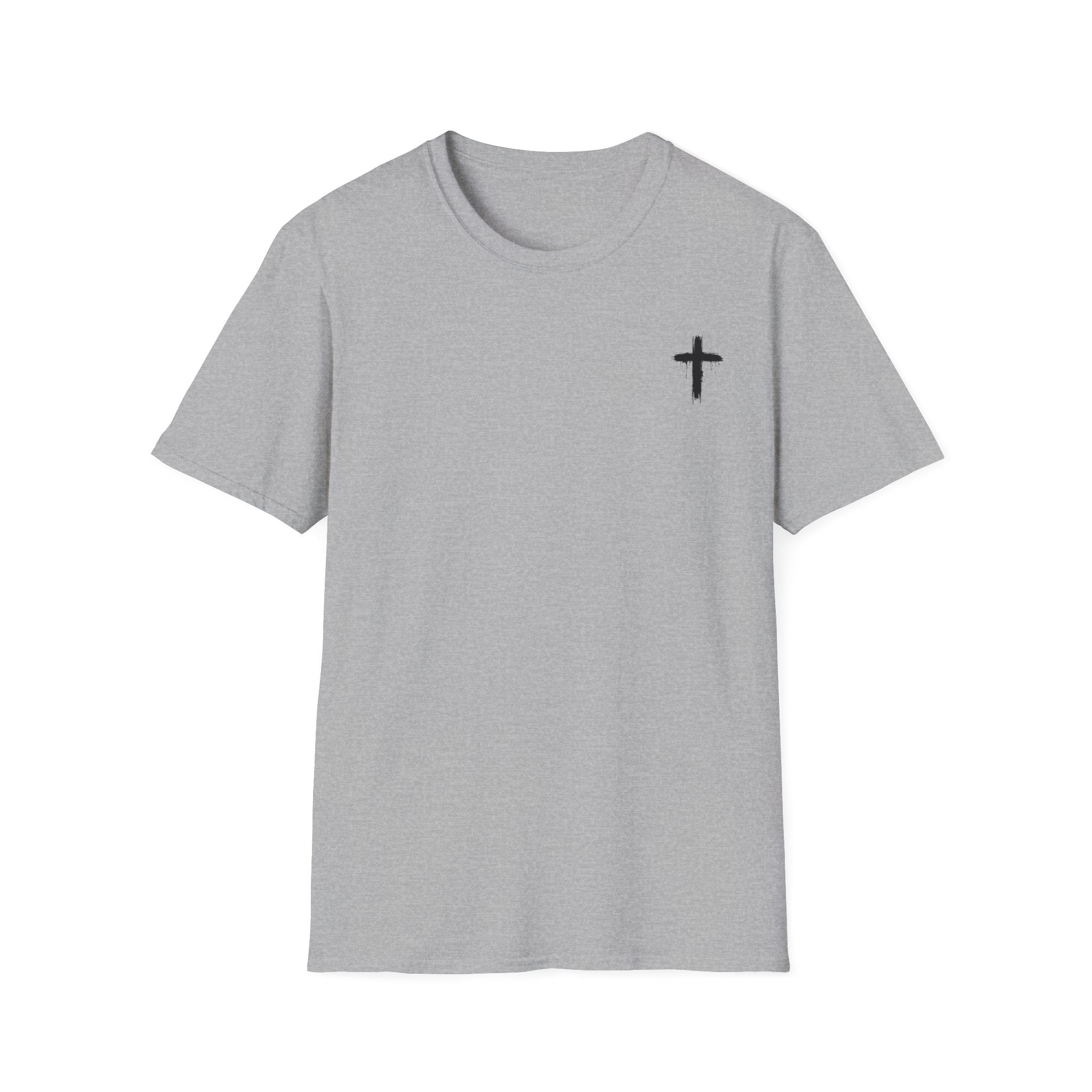 Minimal Cross T‑Shirt — Small Chest Cross Christian Tee