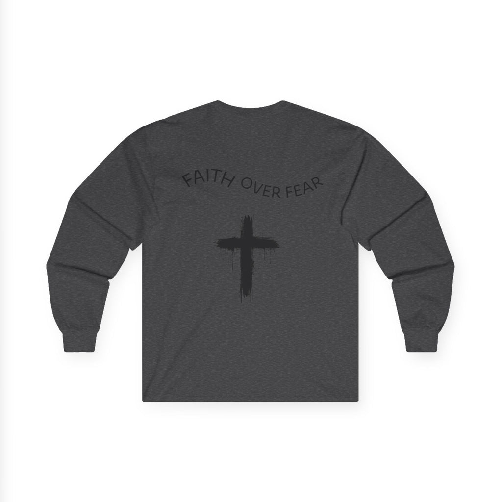 Long Sleeve Tee — Faith Over Fear Cross Graphic