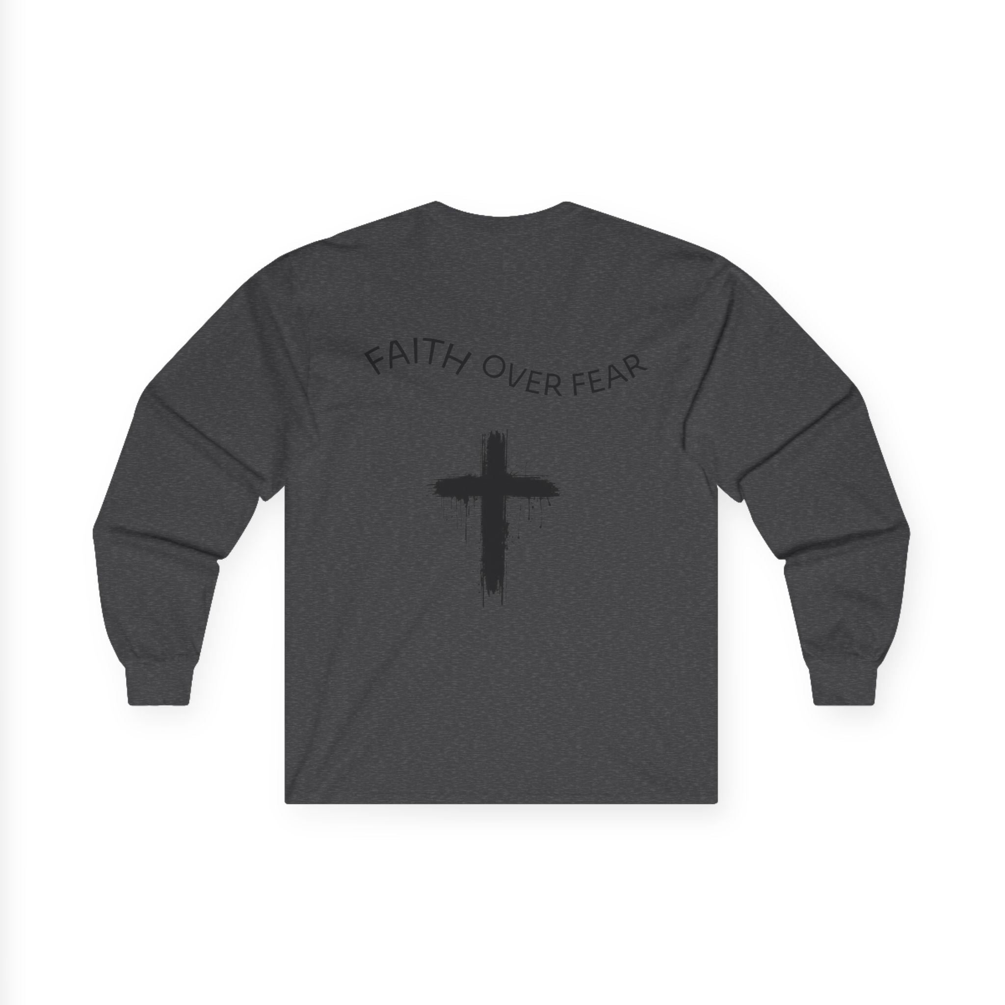 Long Sleeve Tee — Faith Over Fear Cross Graphic