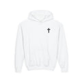 Youth Faith Cross Hoodie — ‘FAITH’ Crucifix Christian Sweatshirt