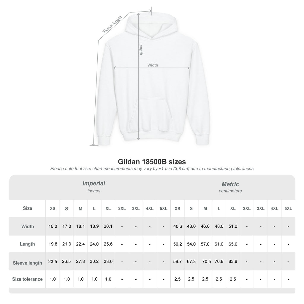 Youth Hoodie with Small Cross Chest Logo — Christian Kids Sweatshirt