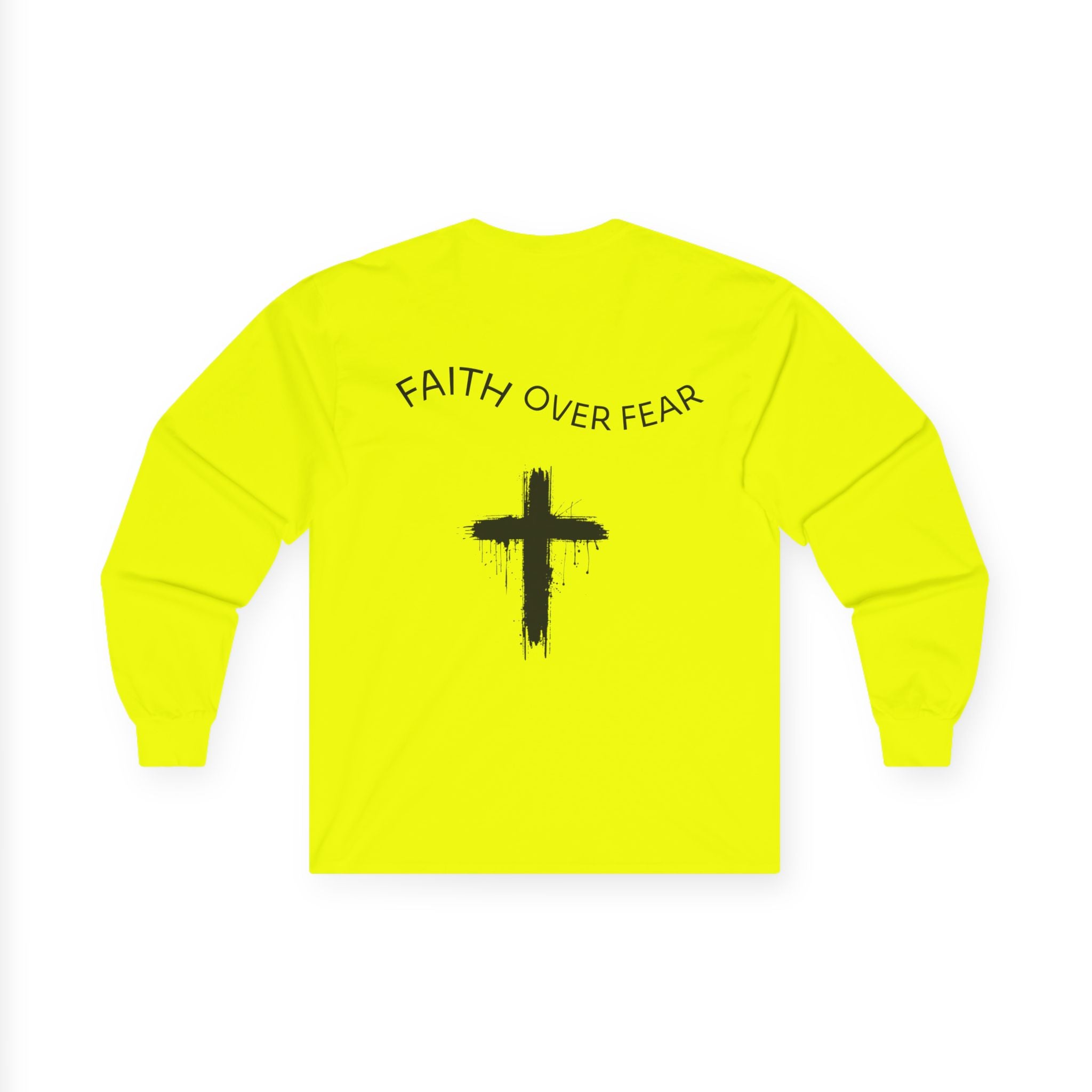 Long Sleeve Tee — Faith Over Fear Cross Graphic