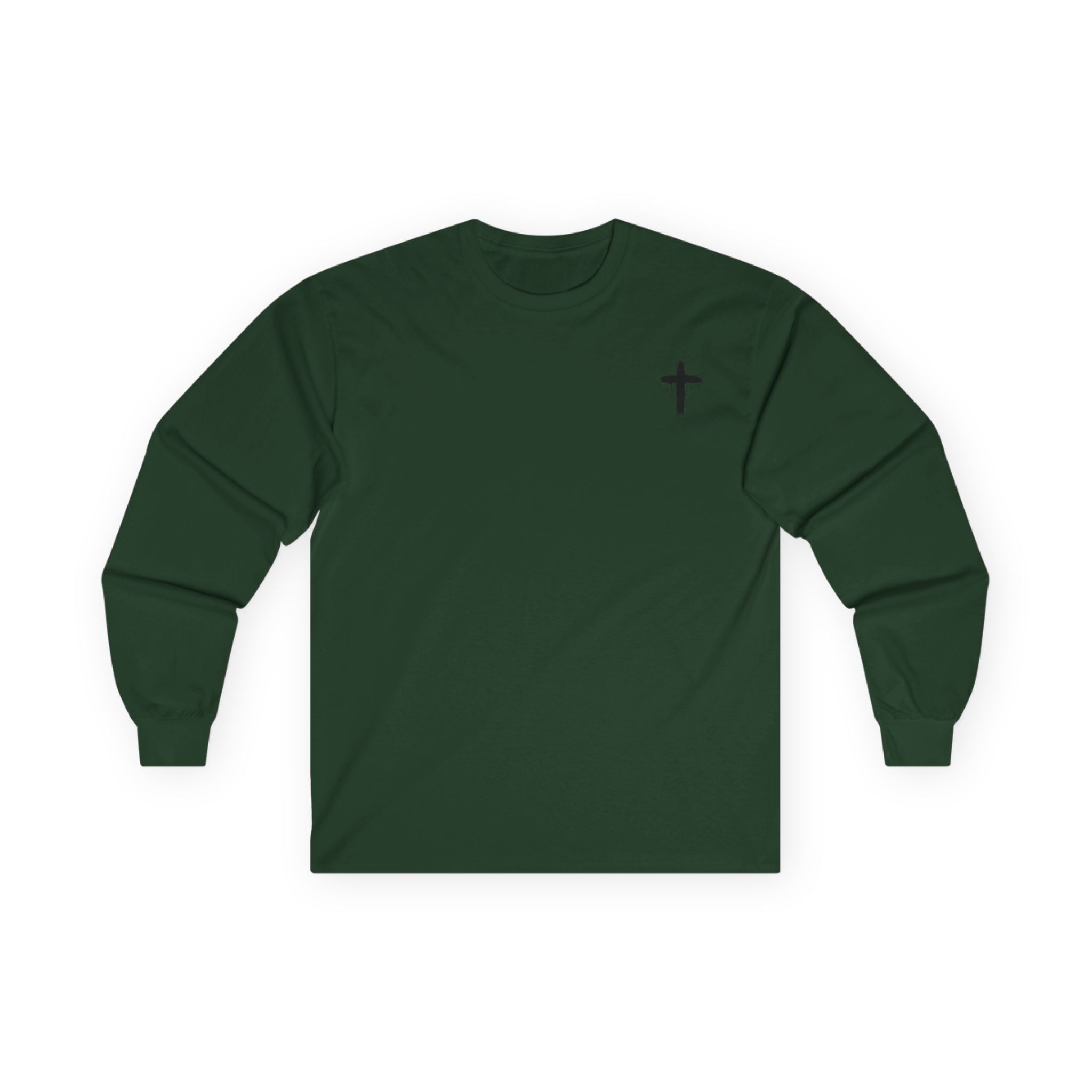 Long Sleeve Tee — Faith Over Fear Cross Graphic