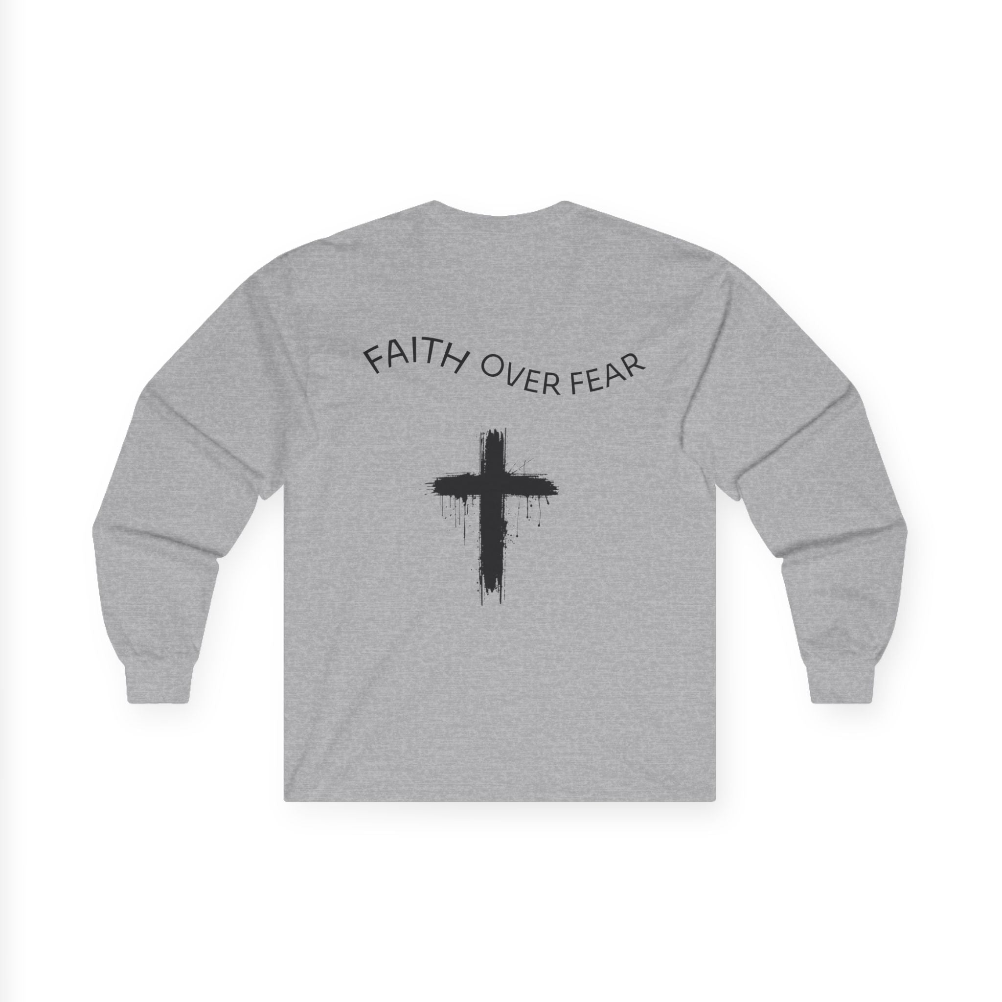 Long Sleeve Tee — Faith Over Fear Cross Graphic