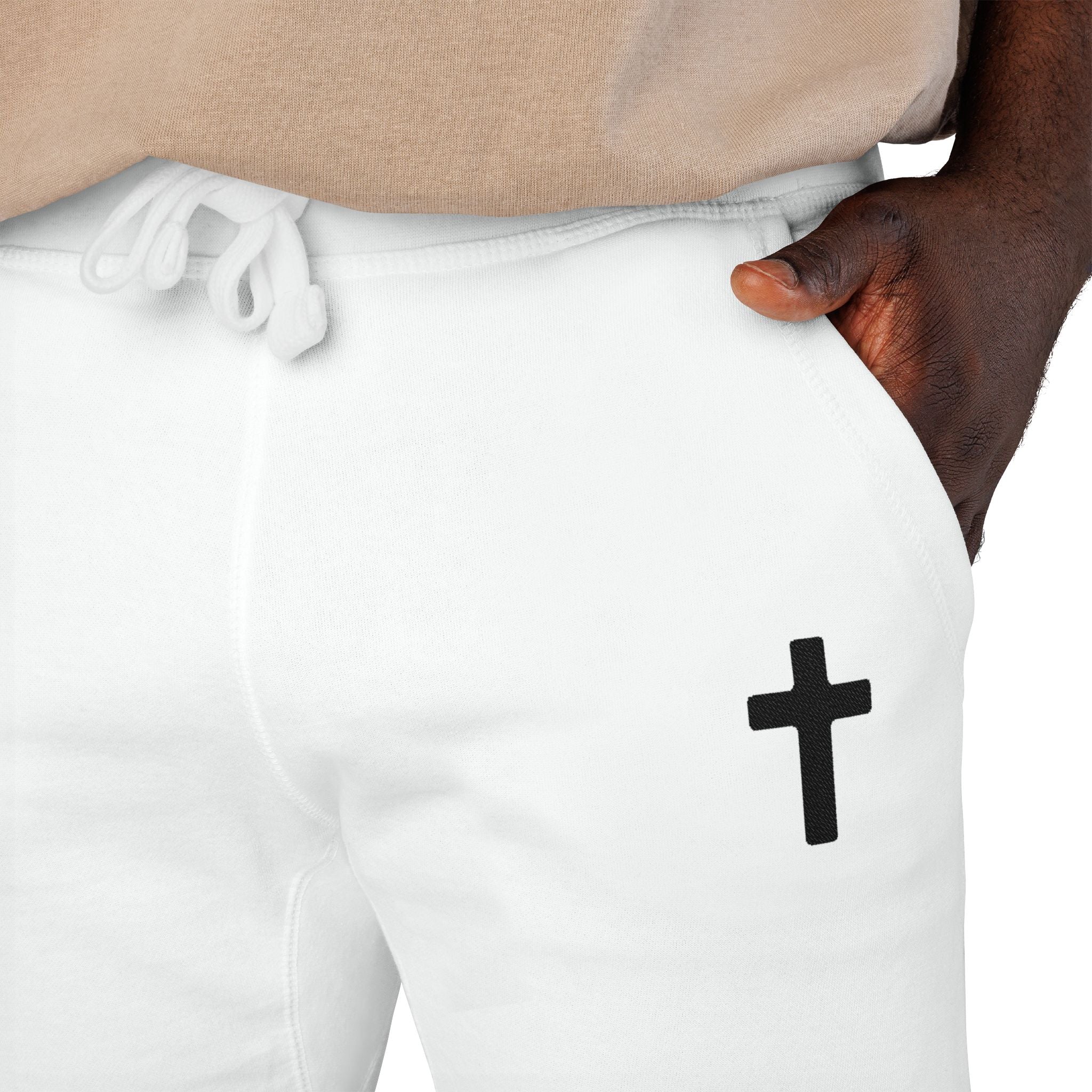 Faith-Inspired Embroidered Fleece Sweatpants