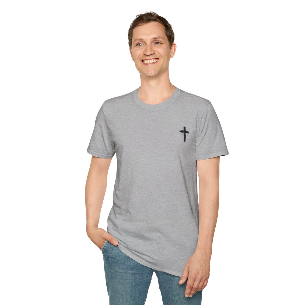Minimal Cross T‑Shirt — Small Chest Cross Christian Tee