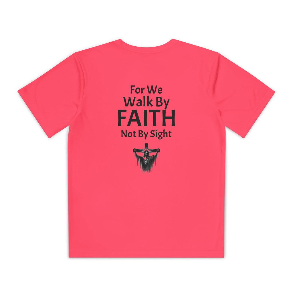 Walk By Faith Youth Tee — Christian Youth T-Shirt (For We Walk By Faith, Not By Sight)