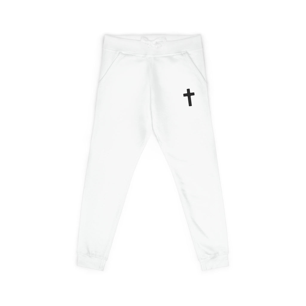 Faith-Inspired Embroidered Fleece Sweatpants
