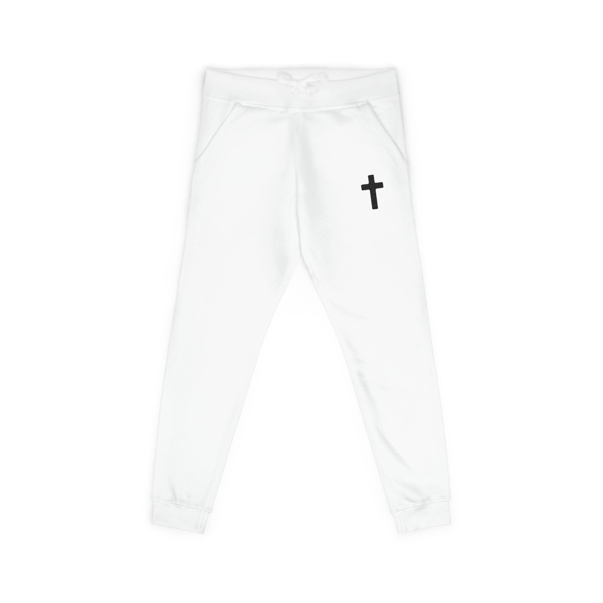 Faith-Inspired Embroidered Fleece Sweatpants