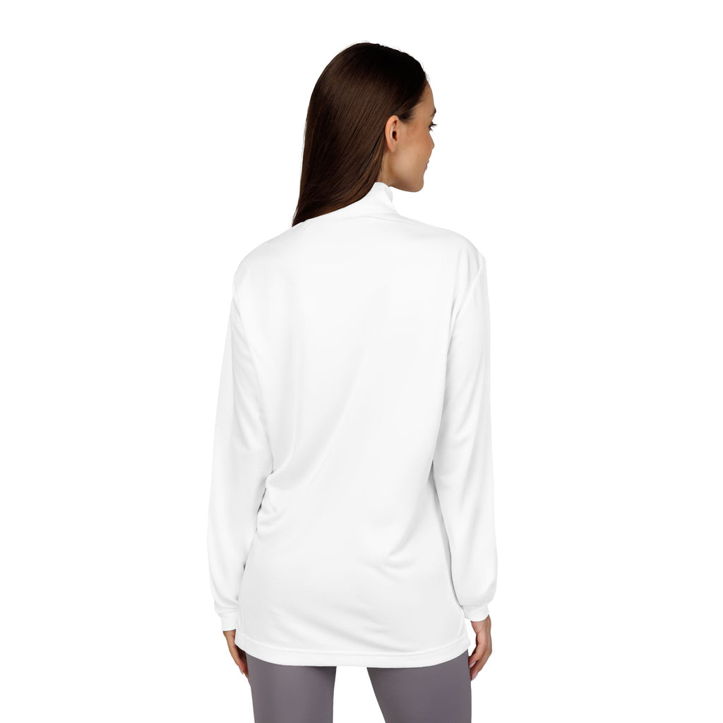 Embroidered Cross Quarter-Zip Pullover — White Athletic Top