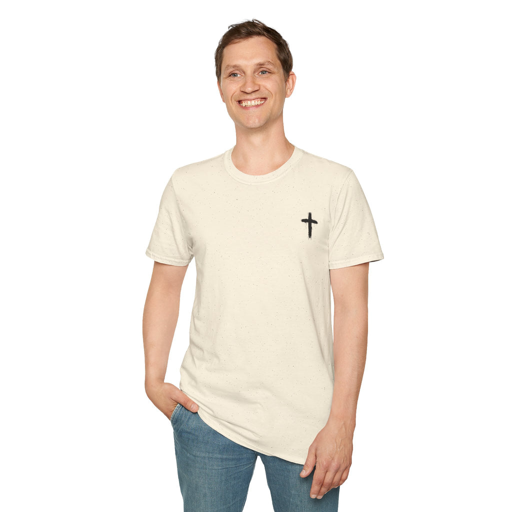 Minimal Cross T‑Shirt — Small Chest Cross Christian Tee