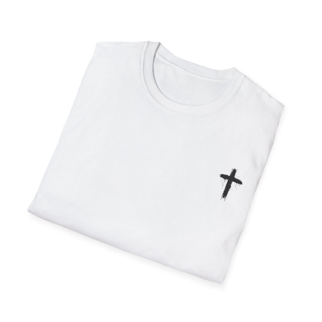 Minimal Cross T‑Shirt — Small Chest Cross Christian Tee