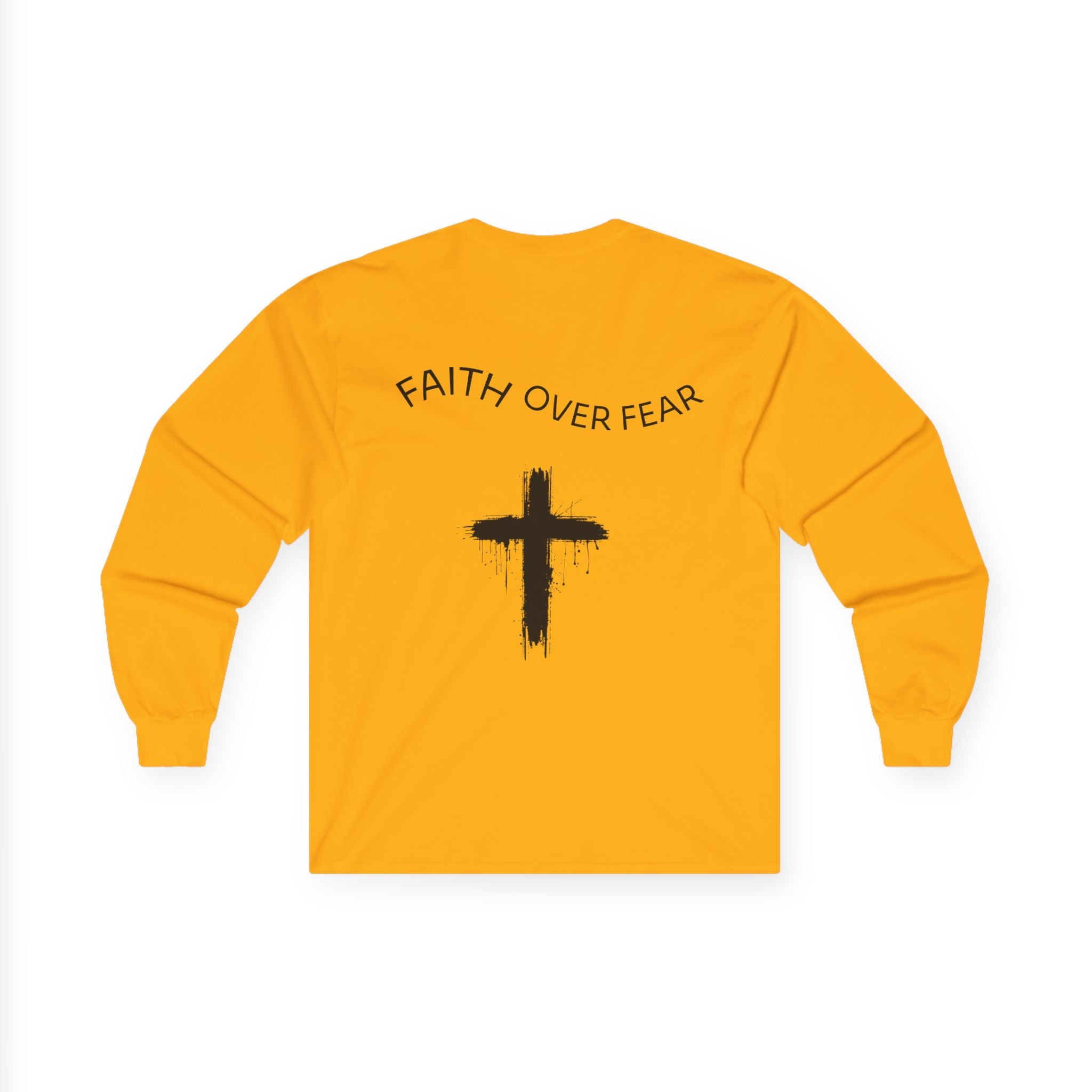 Long Sleeve Tee — Faith Over Fear Cross Graphic