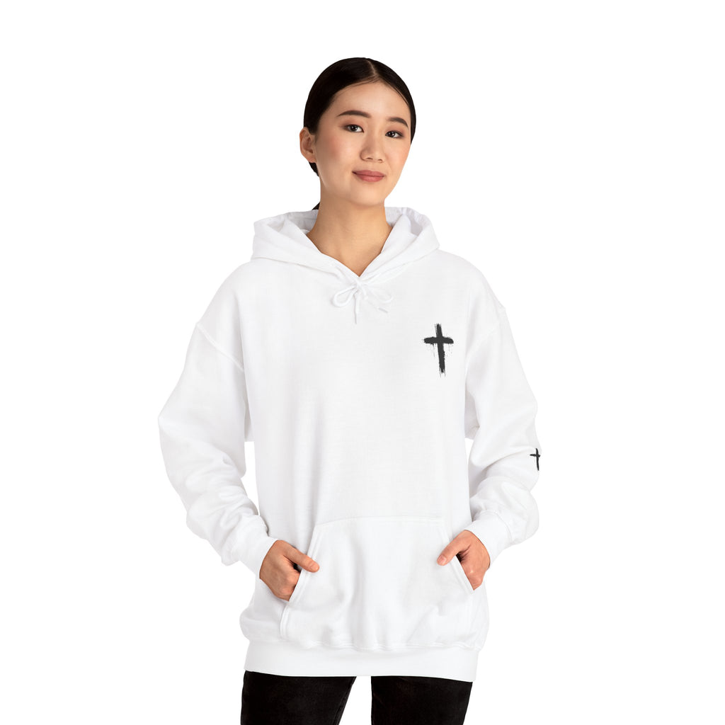 Faith Over Fear Hoodie — Minimal Cross Christian Pullover