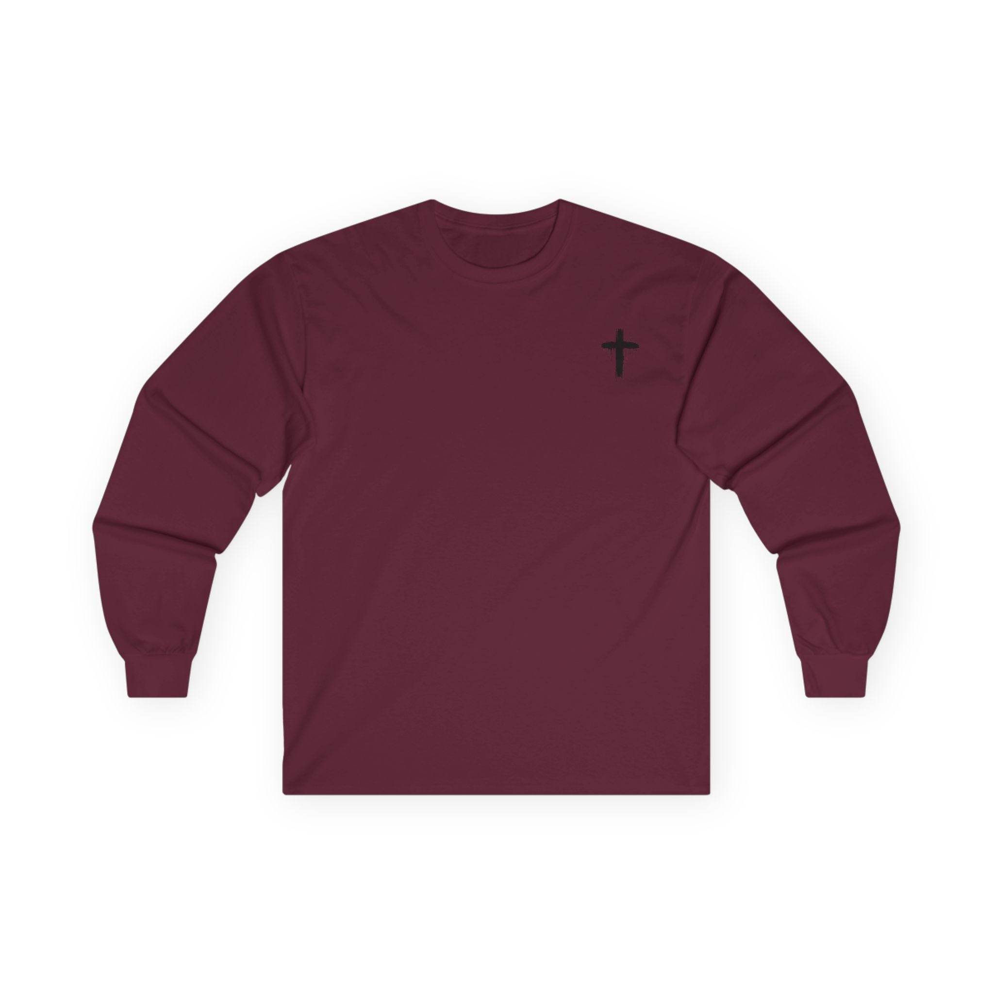 Long Sleeve Tee — Faith Over Fear Cross Graphic