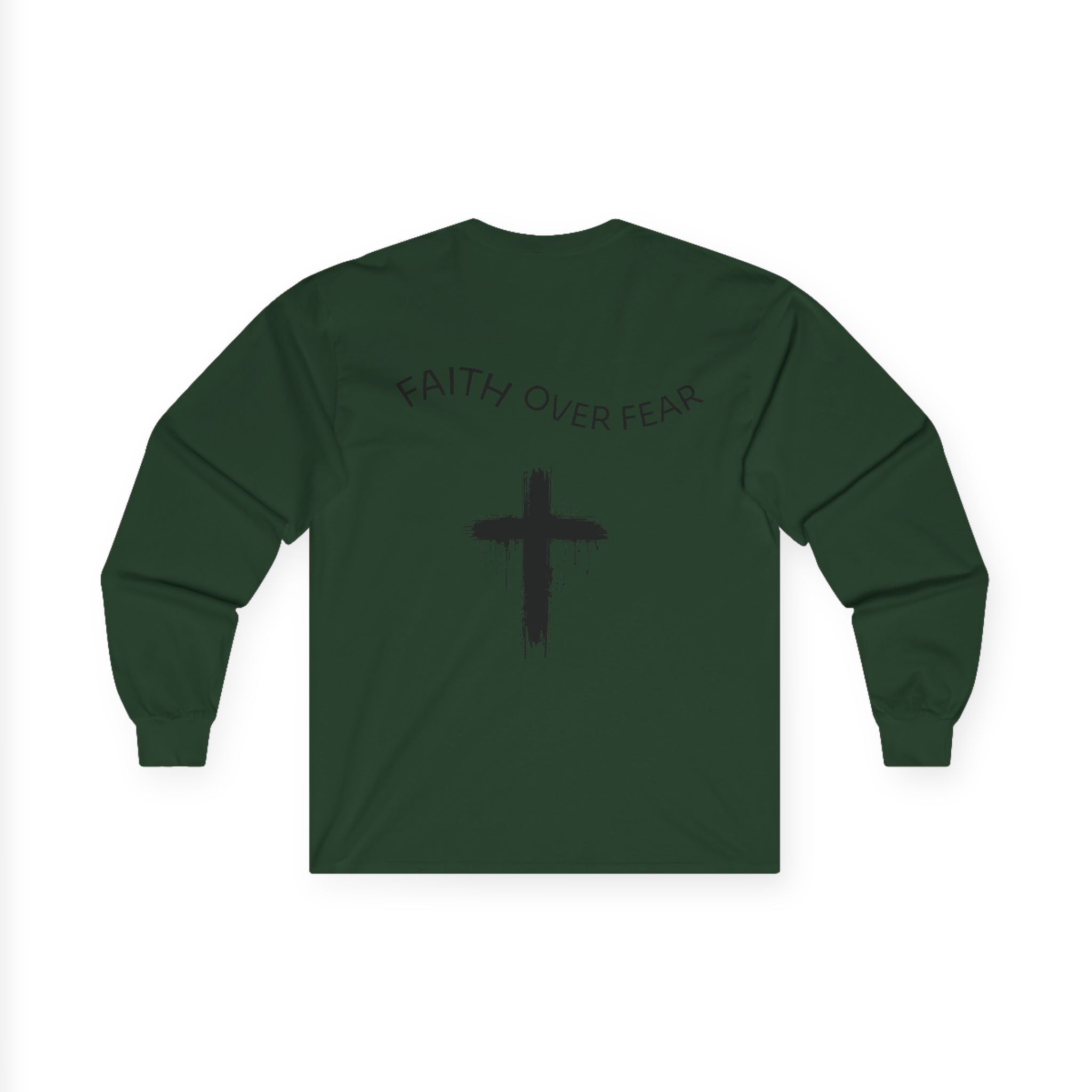 Long Sleeve Tee — Faith Over Fear Cross Graphic