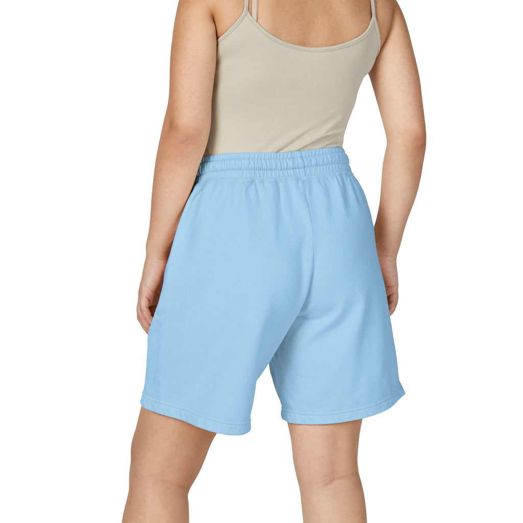 Patriotic Cross Fleece Sweat Shorts — Lightweight Garment-Dyed Lounge Shorts