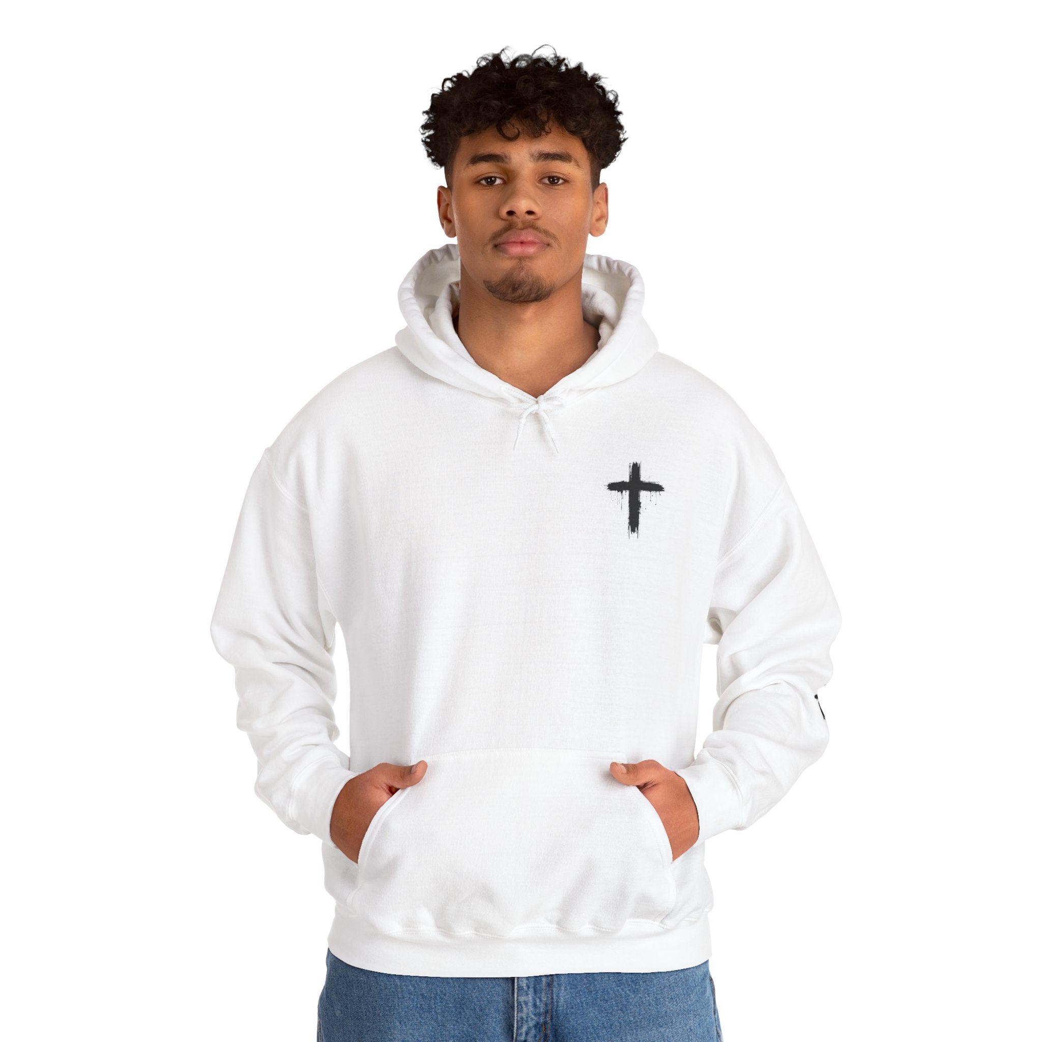 Faith Over Fear Hoodie — Minimal Cross Christian Pullover