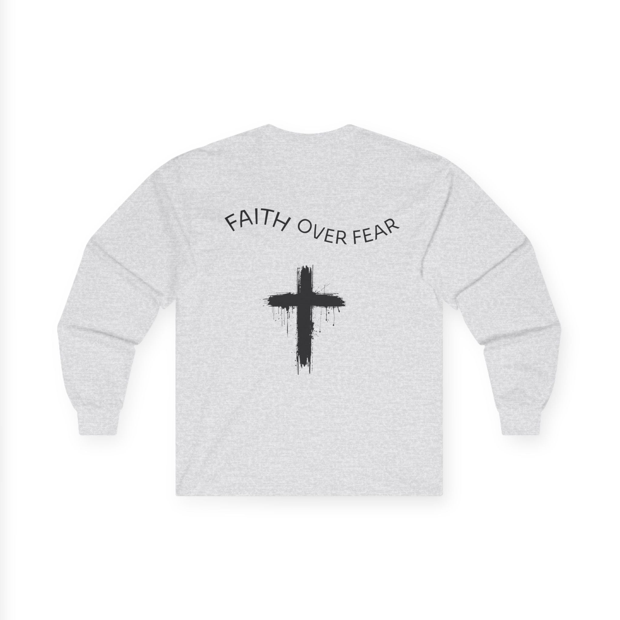 Long Sleeve Tee — Faith Over Fear Cross Graphic