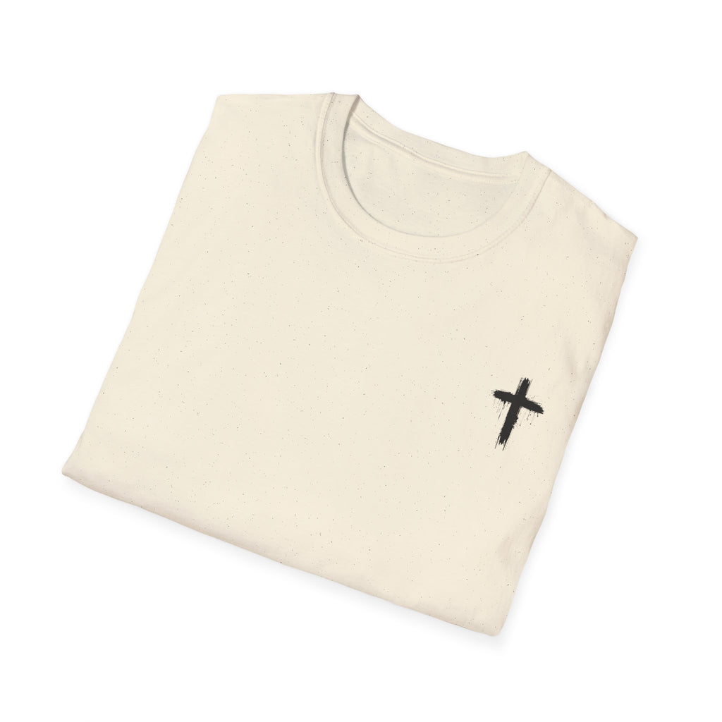 Minimal Cross T‑Shirt — Small Chest Cross Christian Tee