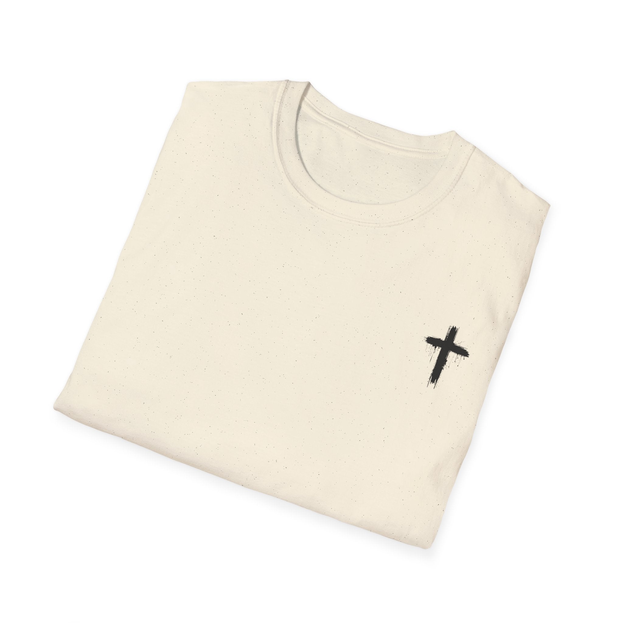 Minimal Cross T‑Shirt — Small Chest Cross Christian Tee