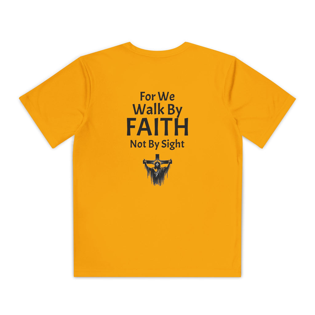 Walk By Faith Youth Tee — Christian Youth T-Shirt (For We Walk By Faith, Not By Sight)