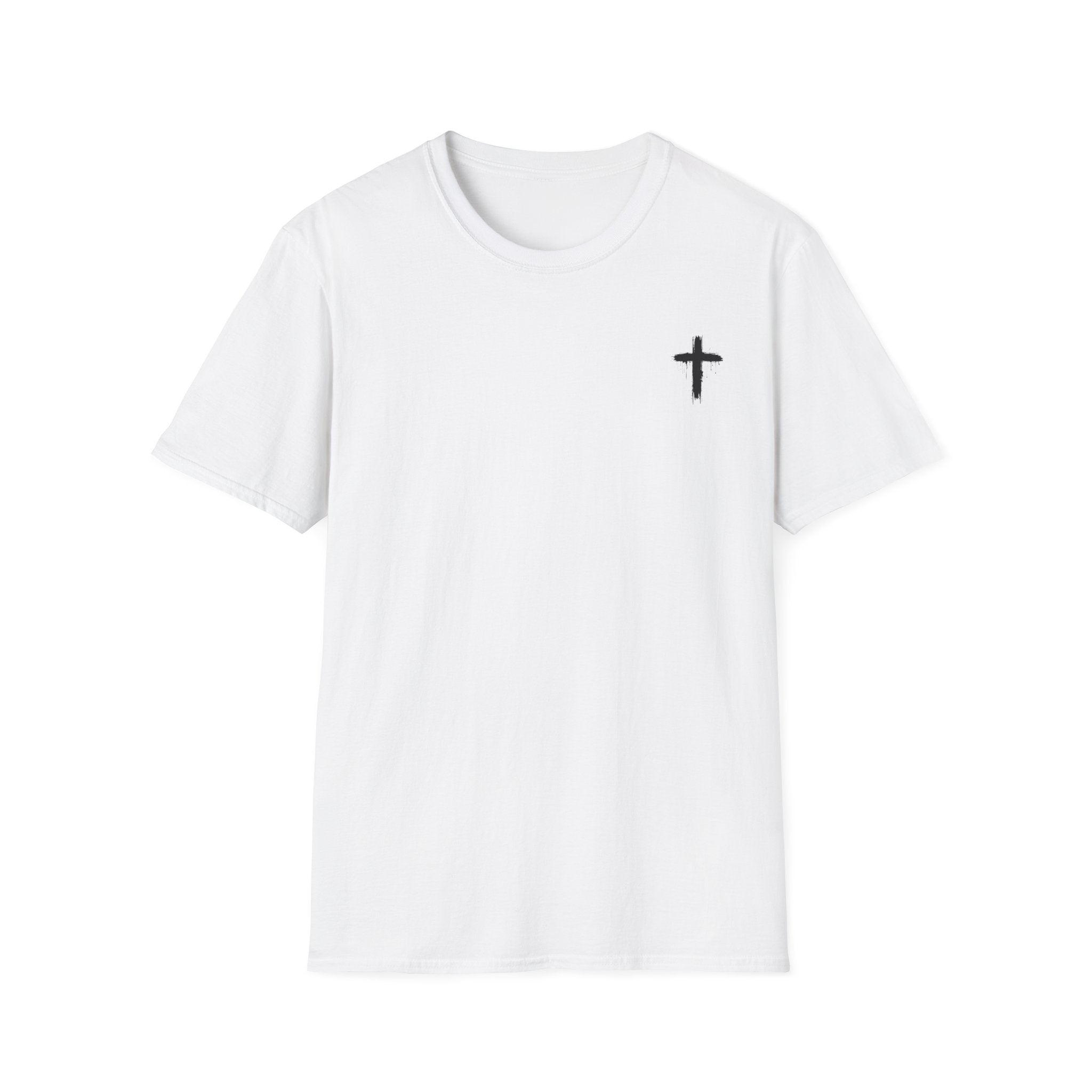 Minimal Cross T‑Shirt — Small Chest Cross Christian Tee