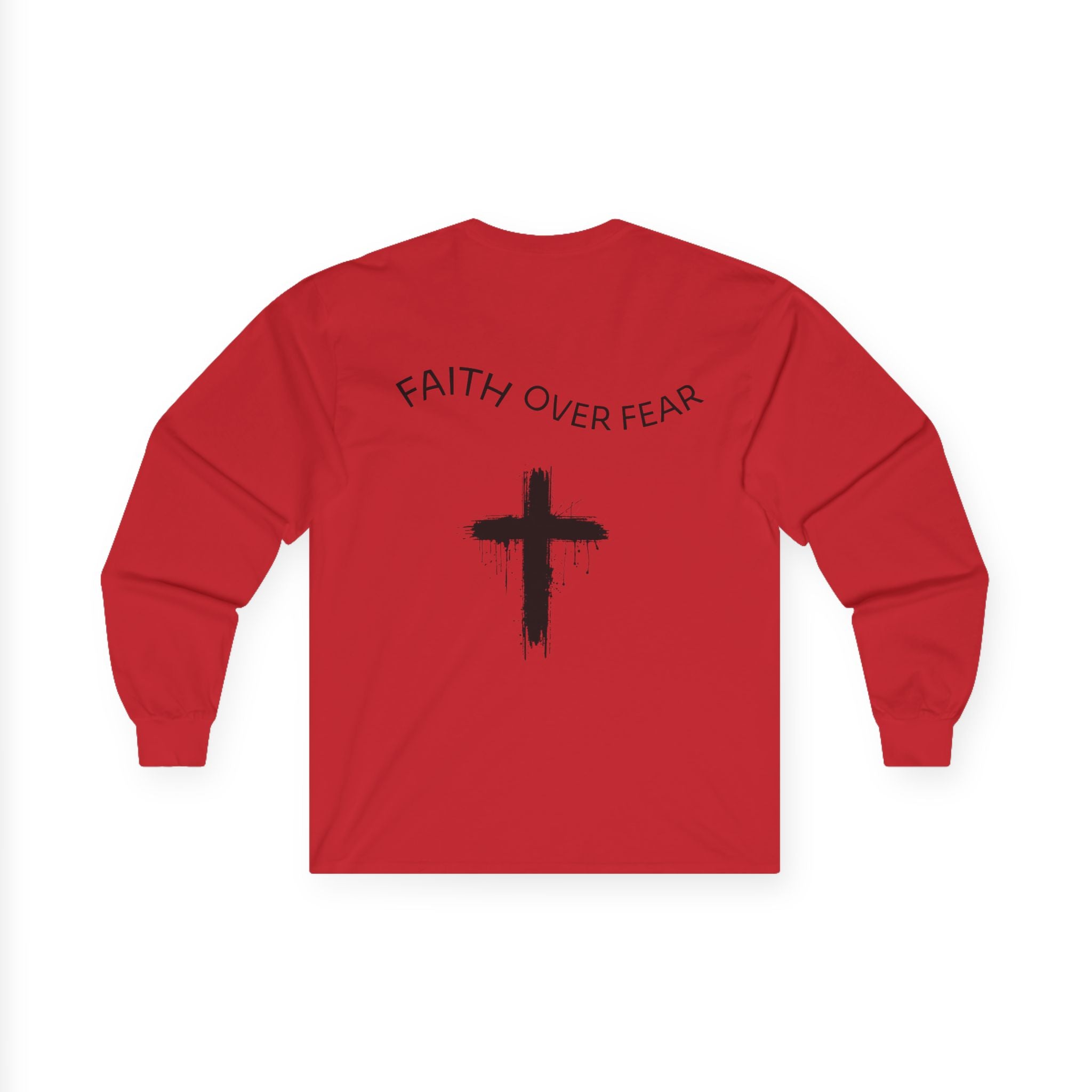 Long Sleeve Tee — Faith Over Fear Cross Graphic