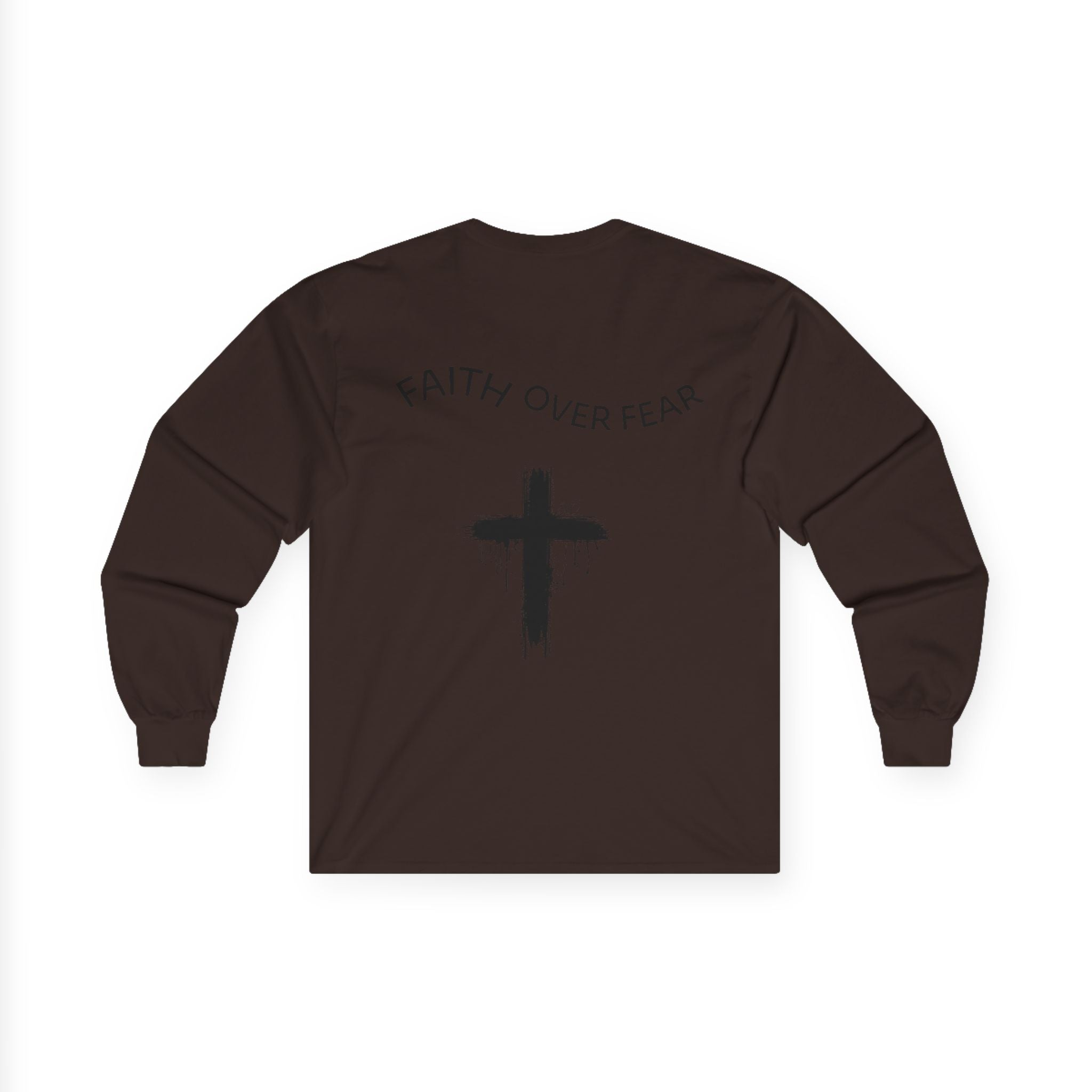 Long Sleeve Tee — Faith Over Fear Cross Graphic