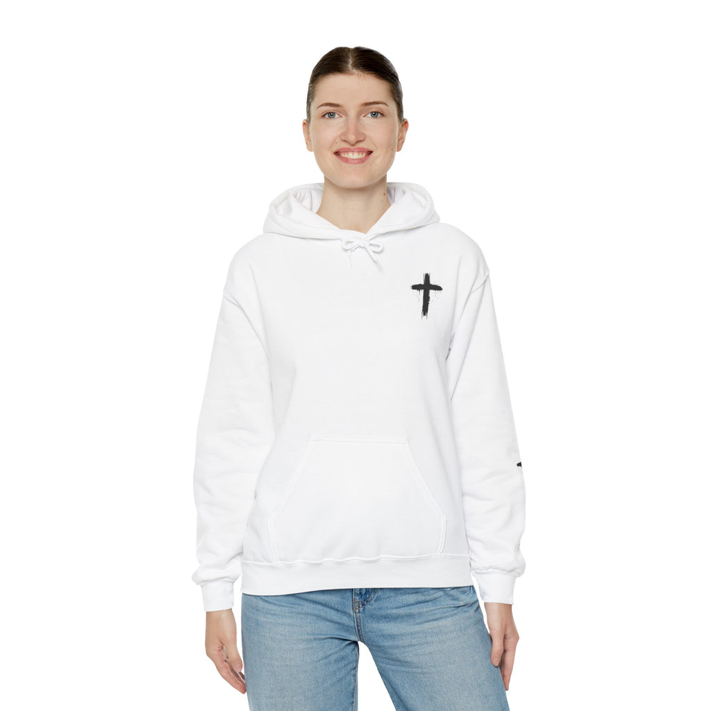 Faith Over Fear Hoodie — Minimal Cross Christian Pullover