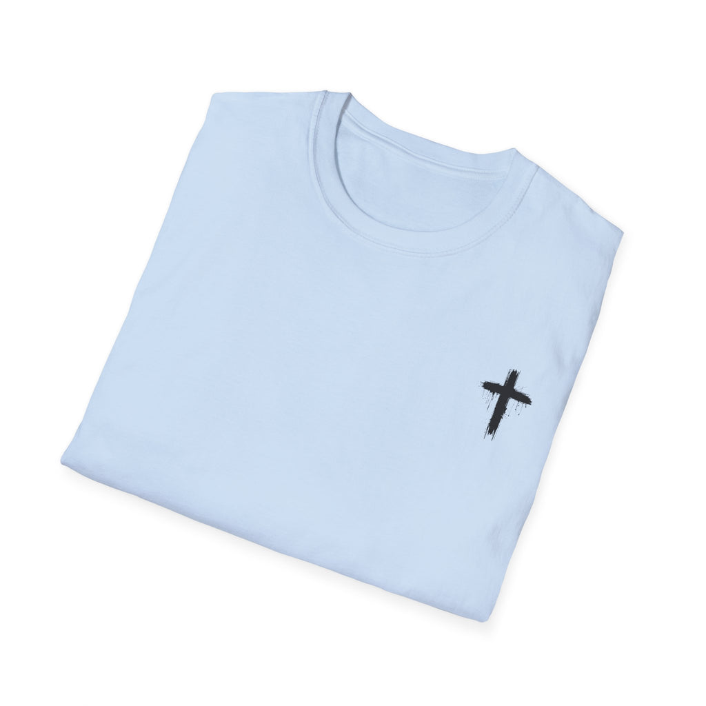 Minimal Cross T‑Shirt — Small Chest Cross Christian Tee