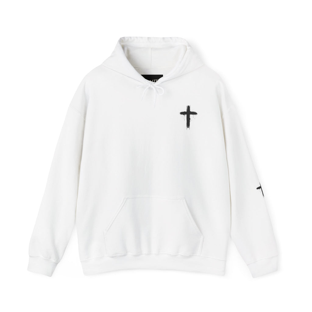 Faith Over Fear Hoodie — Minimal Cross Christian Pullover