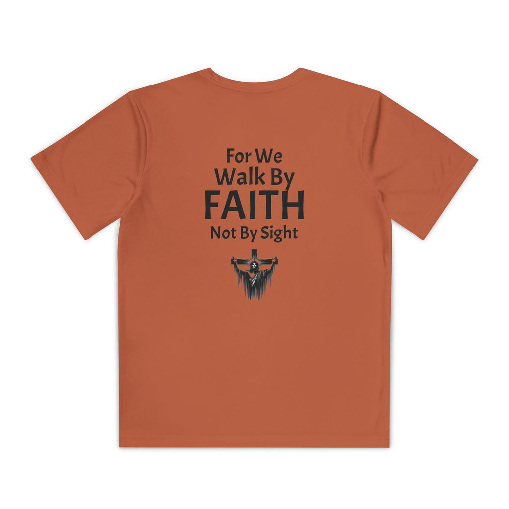 Walk By Faith Youth Tee — Christian Youth T-Shirt (For We Walk By Faith, Not By Sight)